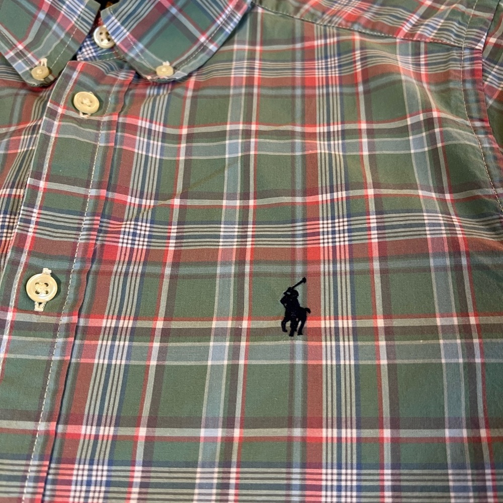 Ralph Lauren Green and Red Plaid‎ Button-Down Shirt Size XL/TG (18-20) - Picture 5 of 6